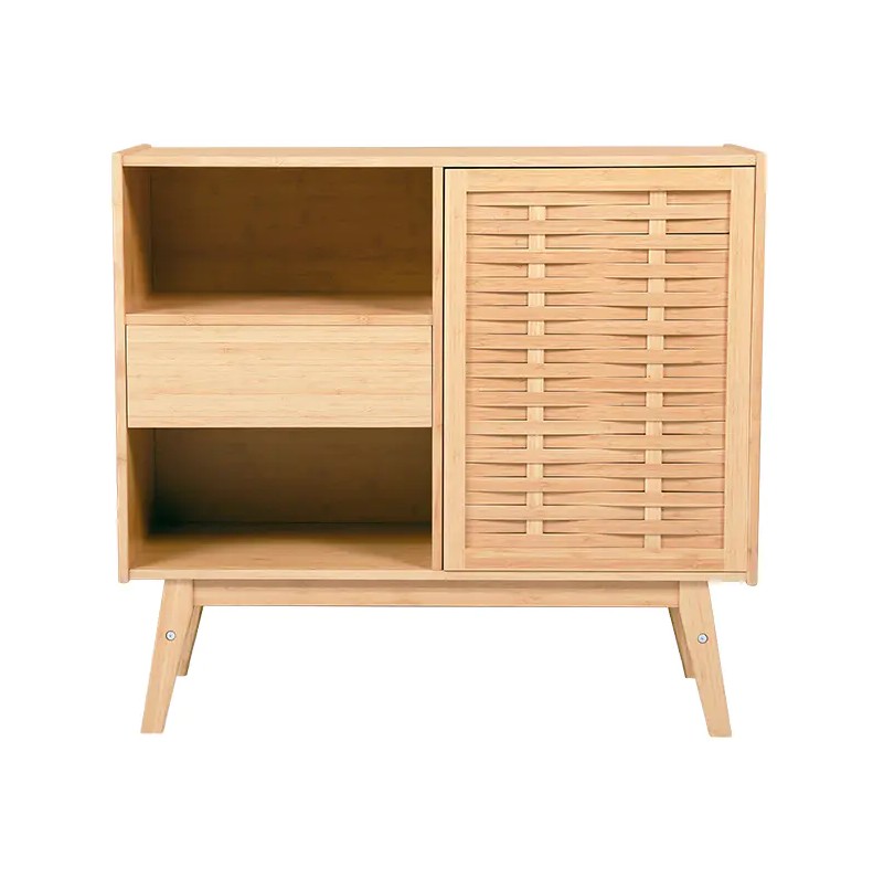 Quais são os benefícios de incorporar um gabinete lateral de bambu em seu design de interiores?
